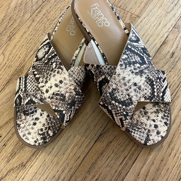 Franco Sarto animal print cris cross slides - Picture 4 of 6